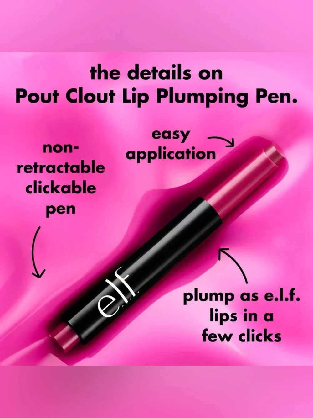 e.l.f. Pout Clout Lip Plumping Pen - Plum On Over, NEW